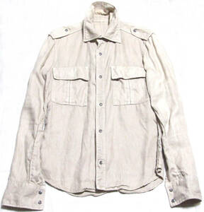 ■attack the mind 7 LINEN SHIRT JKT【1/BEIG】麻シャツジャケット新同極美品