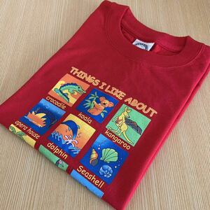 未使用 Tシャツ 赤 レッド系 100% cotton 綿 オーストラリア サイズ12 キッズ