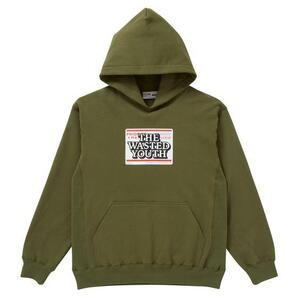 Wasted Youth x BEP PRIORITY LABEL HOODIE OLIVE