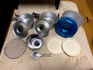 旧ロゴ エバニューの青い鍋、廃盤クッカー(EVERNEW COOK KIT)