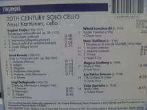 CD FINLANDIA 20TH CENTURY SOLO CELLO ANSSI KARTTUNEN 輸入盤_画像2