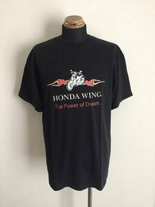 【HWS】Tシャツ 国内XL相当 海外系HONDA 良品 オートバイ WING 