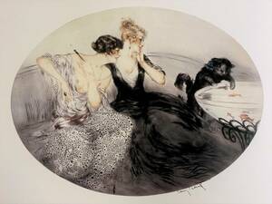 Art hand Auction Louis Icard, Naughty Cat, From a rare limited edition art book, matte framed, New high-grade frame, free shipping, LOIS ICART, artwork, painting, portrait