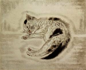 Art hand Auction Tsuguharu Fujita, (10 Katzenstaaten), Aus einem seltenen Kunstbuch, Neuer hochwertiger Rahmen, matt gerahmt, Kostenloser Versand, Leonard Fujita, Malerei, Ölgemälde, Tierzeichnung