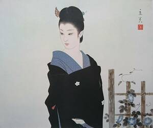 Art hand Auction Tatsumi Shimura Akashi Town, Rare/difficult to obtain, limited edition, Beautiful woman painting, Japan's four seasons, Edo style, summer, Tatsumi Shimura, Framed and free shipping at new price, artwork, painting, portrait