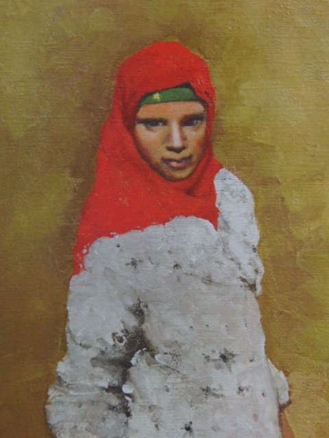 松尾隆, 埃及女孩, 来自一本罕见的艺术书籍, 新型高档车架, 哑光框, 免运费, 绘画, 油画, 肖像
