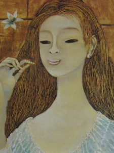 Art hand Auction Daijiro Fuyushima, Blumenmädchen, Aus einem seltenen Kunstbuch, Neuer hochwertiger Rahmen, matt gerahmt, Kostenloser Versand, schöne Frau, Malerei, Ölgemälde, Porträt