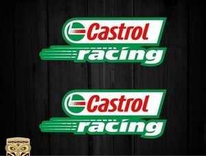 海外f 送料無料 カストロール レーシング CASTROL RACING 200mm 2枚セット ステッカー