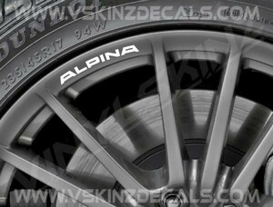 海外n 送料無料 BMW ALPINA アルピナ カッティング ホイール リム WHITE 100mm 8枚セット ステッカー