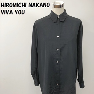 【人気】HIROMICHI NAKANO/ヒロミチ ナカノ VIVAYOU ビバユー 長袖 シャツ 無地 ブラック サイズM レディース/S1296