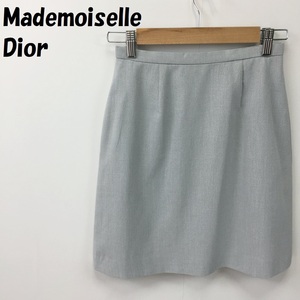 [ популярный ]Mademoiselle Dior/mado moa zeru Dior лен . мини длина узкая юбка подкладка Christian Dior серый размер M/S1331