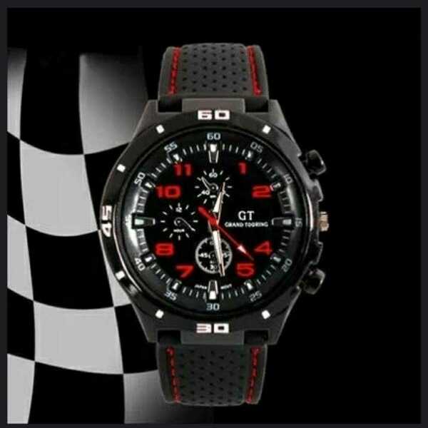 新品　腕時計　スポーツ　ビジネス　黒 　赤　1