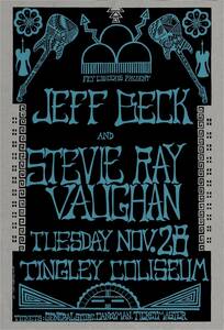  постер * Steve .-* Ray *vo-n& Джеф * Beck 1989*The Fire Meets The Fury Tour *Jeff Beck/SRV