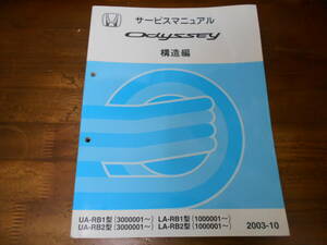 C4826 / ODYSSEY Odyssey RB1 RB2 service manual structure compilation 2003-10