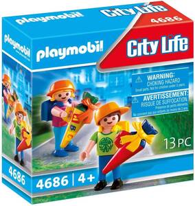 即決！新品 PLAYMOBIL 4686 登校中の子供たち プレイモービル