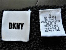 ■新品同様上質美品【DKＮY】ダナ・キャラン・ニューヨーク高級透け感ありリボン編みシャツ 小さなサイズ7号S ブラックニット w436_画像8