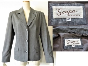 # beautiful fine quality beautiful goods look [SCAPA] Scapa high class wool jacket [40] largish 11 number ~13 number LL gray check jacket j734