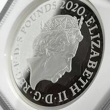 ◆ファーストリリース!!◆2020年 イギリス 007 ジェームズ ボンド 5ポンド 銀貨 2オンス 第3貨 NGC PF69 エリザベス シルバー モダン_画像9