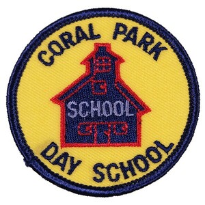 EF88 CORAL PARK DAY SCHOOL 丸形 ワッペン パッチ ロゴ エンブレム アメリカ 米国 USA 輸入雑貨
