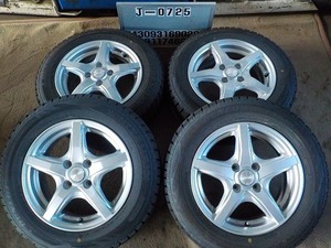 J-0725スタッドレス屋165/70R14アルミ付き4本（5.5J 100 4穴 +42)⑮　本州送料込み