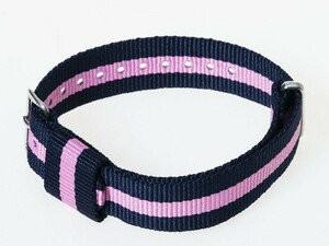  fashion simple wristwatch for exchange nylon made belt band 19MM# blue × pink × blue 