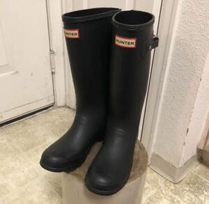 HUNTER Hunter rain boots beautiful goods once use 23 black 