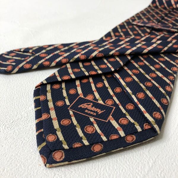 Brioni ブリオーニ メンズ ネクタイ ワイド ネイビー 美品