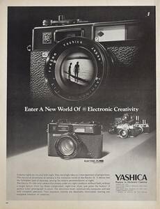 稀少・広告！1970年ヤシカ・カメラ広告/Yashica Electro 35/昭和レトロ/I