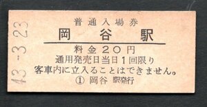 （中央本線）岡谷駅２０円