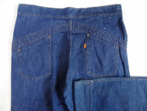 ビンテージ LEVIS リーバイス 希少 70S レア モデル オレンジ タブ デニム ベルボトム ブーツカット タロン ジップ ポケット 変形 珍品 青_画像4