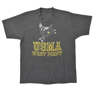 80s usa vintage ミリタリー USMA WEST POINT Tシャツ フェードブラック size.L程