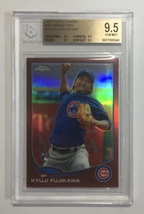 【状態完璧!鑑定済!ジャージーNo. 11/25枚限定】藤川球児 2013 Topps Chrome Red Refractor Rookie Card BGS 9.5