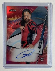 【5枚限定】中邑真輔直書きサイン 2020 Topps Finest WWE Red Refractor Auto