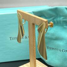 【送料無料】 希少 美品 Tiffany&Co. ヴィンテージ ティファニー イエロー ゴールド ウィング イヤリング 750 K18 羽 翼 フェザー TX1_画像2