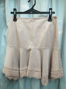 *L'EST ROSE L'Est Rose beige group hem race skirt * size M