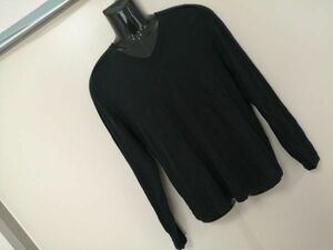 kkaa904 ■ BANANA REPUBLIC ■ バナナ リパブリック ニット セーター トップス Vネック カシミヤコットン 黒 M