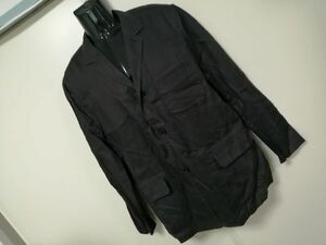 kkaa924 # DKNY # Donna Karan tailored jacket 3. кнопка лен linen темно-коричневый подпалина чай L