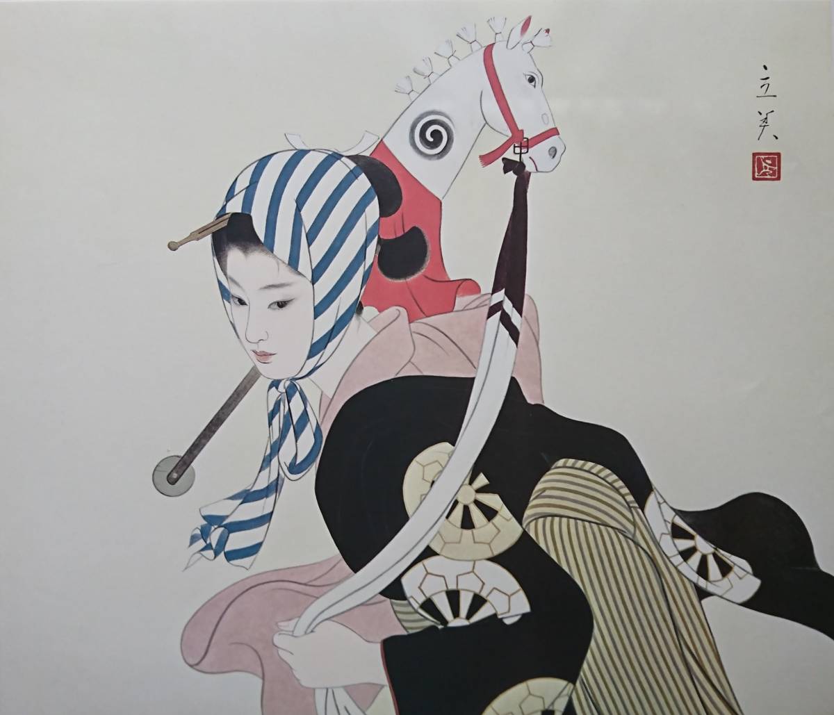 Tatsumi Shimura Harukoma, Rare/difficile à obtenir, édition limitée, Peinture de belle femme, Les quatre saisons du Japon, printemps, Tatsumi Shimura, Envoi encadré et offert à nouveau prix, ouvrages d'art, peinture, portrait