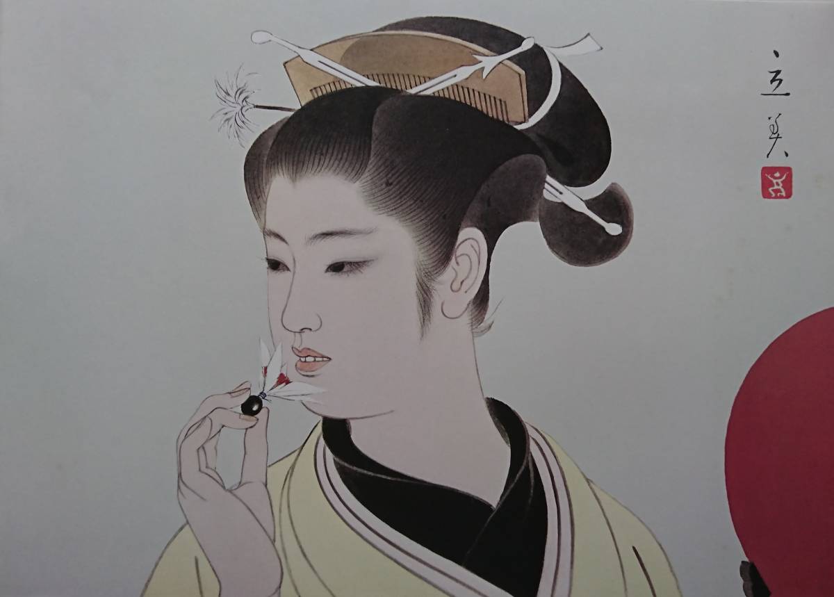 Tatsumi Shimura Feathers, Rare/difficult to obtain, limited edition, Beautiful woman painting, Japan's four seasons, spring, Tatsumi Shimura, Framed and free shipping at new price, artwork, painting, portrait