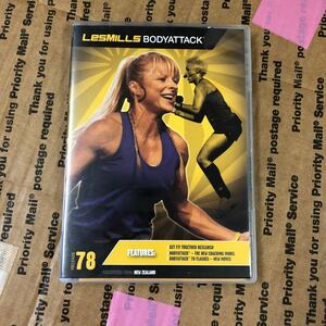 78★レスミルズ★Lesmills★DVD★CD★中古品★BodyAttack★ボディアタック78　★英語コレオノート★箱に傷有★汚れあり★再生確認済★3点