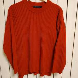 ◆レイジブルー◆ニットセーター　渋め赤　メンズSサイズ(ゆったりめ)　ウールアクリル