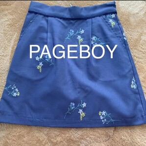 【美品】ミニ　スカート　膝上　pageboy ページボーイ タイトミニスカート　青　ブルー　すみれ色　韓国　オルチャン　ガーリー