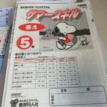 サマースキル スヌーピー 算数 国語 解答付き 漢字 読書き 5年生 小5 小学生 上 テスト 答案 【家庭学習用】【復習用】 小学校 ドリル w137_画像5