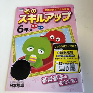 w215 冬のスキルアップ ガチャピン 6年生 小6 小学生 上 テスト 家庭学習用 復習用 小学校 ドリル 国語 算数 理科 社会 漢字 計算 中学受験