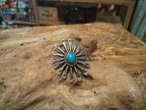  silver 925, sea urchin,gi The, Stan pin g, Conti ., purse, belt, leather craft ., screw type, gold . turquoise, Indian,neitib