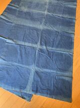 560 藍染め 厚手　巾 87cm 長さ424cm アンティーク　ヤケあり_画像3
