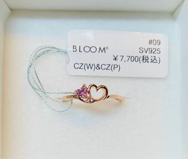 BLOOM #09ローズクォーツハートピンクゴールドファッションリング新品未使用