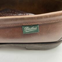 【5-1/2】Paraboot Coin Loafer Brown パラブーツ コイン ローファー ブラウン レザー シューズ 箱無し (0518) 1040_画像7