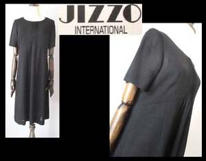 【001-93】JIZZO INTERNATIONALジッツォインターナショナル★新品黒タック入りワンピース/日本製サイズ40