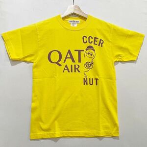 メール便可能! SOCCER NUT (サッカーナッツ) ひょっこり ナッツくん 半袖 Tシャツ (S) SNW070 YELLOW | futsal フットサル イエロー